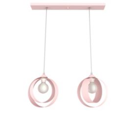 LUMICOM - NUCLEO BINARIO Suspension, 2XE27, max 42W, métal, rose, D.25cm