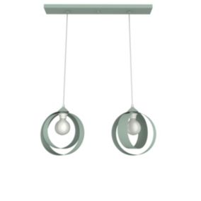 LUMICOM- NUCLEO BINARIO Suspension, 2XE27, max 42W, métal, vert iceberg, D.25cm