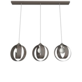 LUMICOM - NUCLEO BINARIO Suspension, 3XE27, max 42W, metallo, gris torturelle, D.25cm