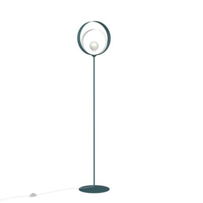 LUMICOM - NUCLEO Lampadaire, 1X E27, max 42W, métal, bleu méditerranèen/blanc, D.40cm H.170cm