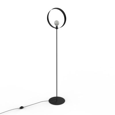 LUMICOM - NUCLEO MONO Lampadaire, 1X E27, max 42W, métal, noir mat, D.40cm H.170cm