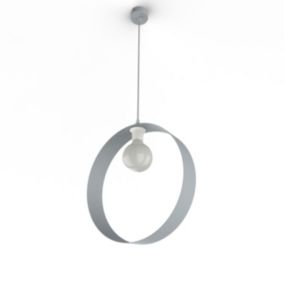 LUMICOM - NUCLEO MONO Suspension, 1X E27, max 42W, métal, gris, D.40cm