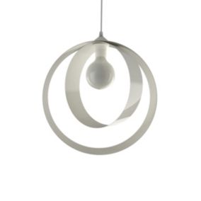 LUMICOM - NUCLEO Suspension, 1X E27, max 42W, métal, blanc brillant, D.40cm