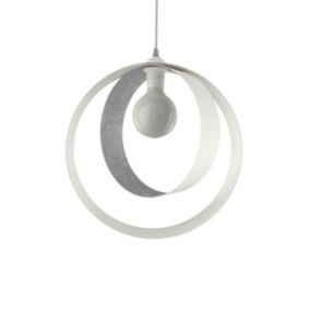 LUMICOM - NUCLEO Suspension, 1X E27, max 42W, métal, blanc mat/feuille argent, D.40cm