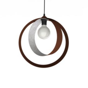 LUMICOM - NUCLEO Suspension, 1X E27, max 42W, métal, marron corten/feuille argent, D.40cm