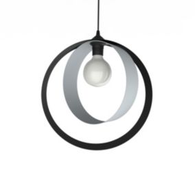 LUMICOM - NUCLEO Suspension, 1X E27, max 42W, métal, noir/gris, D.40cm