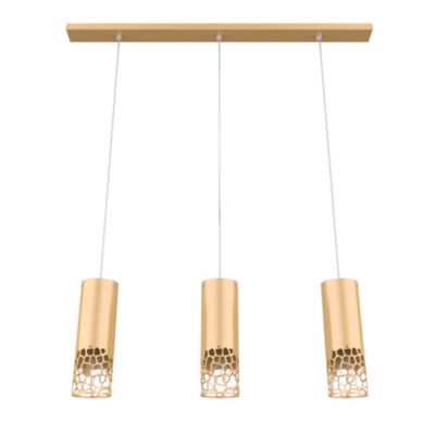 LUMICOM - ORGANIC Suspension, 3X E27, max 42W, métal, anodic or, H30cm