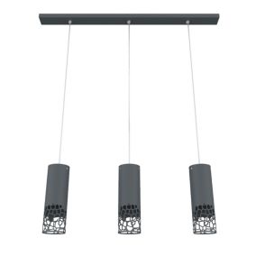 LUMICOM - ORGANIC Suspension, 3X E27, max 42W, métal, gris anthracite, H30cm