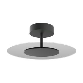 LUMICOM - ORIENT Plafonnier, LED INTEGREE, 12W, 4000K, plexiglas/métal, noir mat, D.40cm