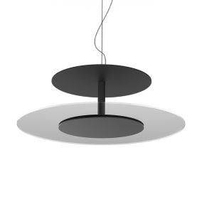 LUMICOM - ORIENT Suspension, LED INTEGREE, 12W, 4000K, plexiglas/métal, noir mat, D.40cm