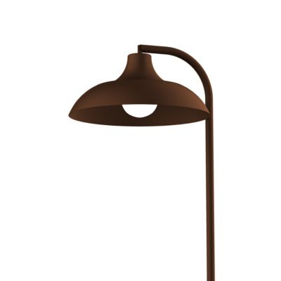 LUMICOM - PARIGINA Lampadaire, 1X E27, max 42W, métal, marron corten, D.30cm x H.165cm