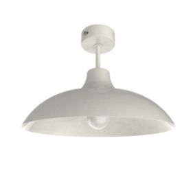 LUMICOM - PARIGINA Plafonnier, 1X E27, max 42W, métal, blanc brillant, D.30cm