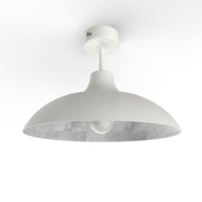 LUMICOM - PARIGINA Plafonnier, 1X E27, max 42W, métal, blanc/feuille argent, D.40cm