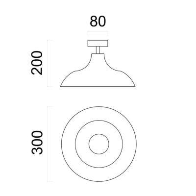 LUMICOM - PARIGINA Plafonnier, 1X E27, max 42W, métal, blanc mat, D.30cm