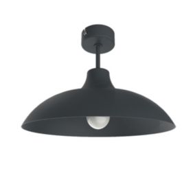 LUMICOM - PARIGINA Plafonnier, 1X E27, max 42W, métal, gris anthracite, D.30cm