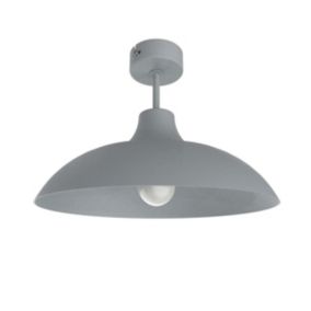 LUMICOM - PARIGINA Plafonnier, 1X E27, max 42W, métal, gris, D.30cm