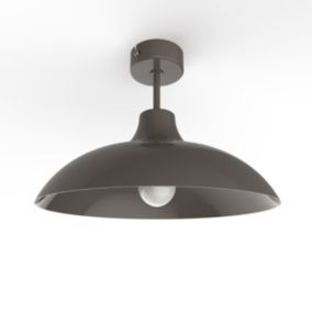 LUMICOM - PARIGINA Plafonnier, 1X E27, max 42W, métal, gris , D.40cm