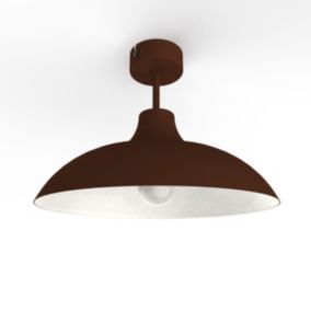 LUMICOM - PARIGINA Plafonnier, 1X E27, max 42W, métal, marron corten/blanc, D.30cm