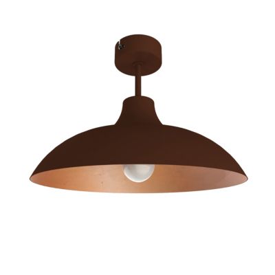 LUMICOM - PARIGINA Plafonnier, 1X E27, max 42W, métal, marron corten/feuille cuivre, D.30cm