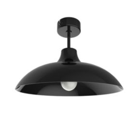 LUMICOM - PARIGINA Plafonnier, 1X E27, max 42W, métal, noir brillant, D.40cm