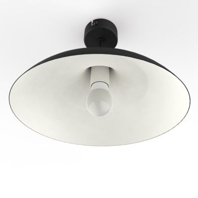 LUMICOM - PARIGINA Plafonnier, 1X E27, max 42W, métal, noir mat/blanc, D.40cm