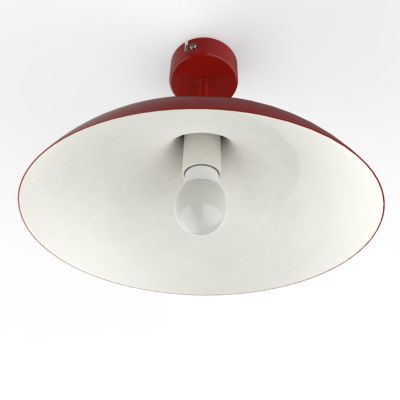 LUMICOM - PARIGINA Plafonnier, 1X E27, max 42W, métal, rouge brillant/blanc, D.40cm