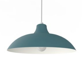 LUMICOM - PARIGINA Suspension, 1X E27, max 42W, métal, bleu méditerranéen/blanc, D.30cm