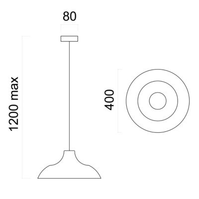 LUMICOM - PARIGINA Suspension, 1X E27, max 42W, métal, marron corten/blanc, D.40cm