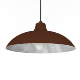 LUMICOM - PARIGINA Suspension, 1X E27, max 42W, métal, marron corten/feuille argent, D.30cm