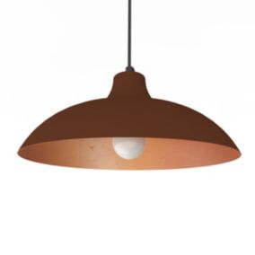 LUMICOM - PARIGINA Suspension, 1X E27, max 42W, métal, marron corten/feuille cuivre, D.30cm