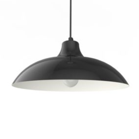 LUMICOM - PARIGINA Suspension, 1X E27, max 42W, métal, noir brillant/blanc, D.30cm