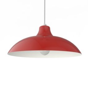 LUMICOM - PARIGINA Suspension, 1X E27, max 42W, métal, rouge brillant/blanc, D.40cm