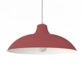 LUMICOM - PARIGINA Suspension, 1X E27, max 42W, métal, rouge cowhide/blanc, D.30cm