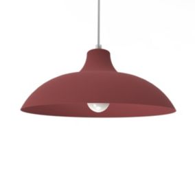 LUMICOM - PARIGINA Suspension, 1X E27, max 42W, métal, rouge cowhide, D.30cm