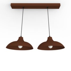 LUMICOM - PARIGINA TRACK Suspension, 2X E27, max 42W, métal, marron corten, D.30cm L.70cm