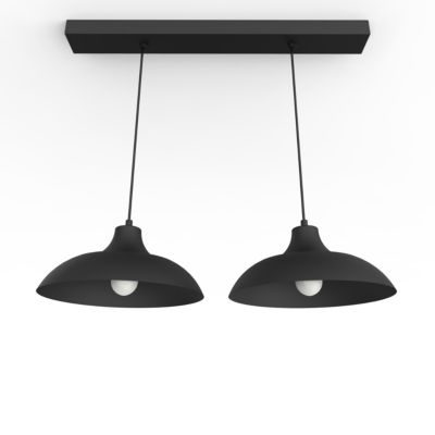 LUMICOM - PARIGINA TRACK Suspension, 2X E27, max 42W, métal, noir mat, D.30cm L.70cm