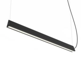 LUMICOM - PEAK 1X Suspension, STRIP LED, 17W/m, 3000K, métal, noir brillant, L100cm