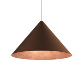 LUMICOM - PINOCCHIO Suspension, 1X E27, max 42W, métal, marron corten/feuille cuivre, D.50cm