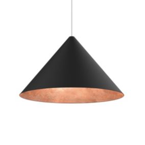 LUMICOM - PINOCCHIO Suspension, 1X E27, max 42W, métal, noir mat/feuille cuivre, D.70cm