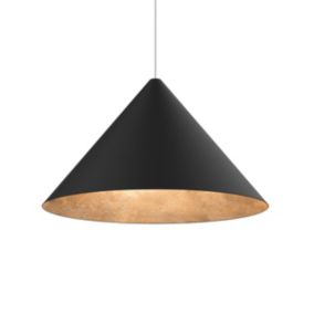 LUMICOM - PINOCCHIO Suspension, 1X E27, max 42W, métal, noir mat/feuille d'or, D.70cm