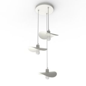 LUMICOM - PIUMA COMPO Suspension, 3X E27, max 42W, métal, blanc, D.25cm