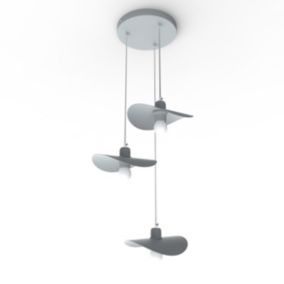 LUMICOM - PIUMA COMPO Suspension, 3X E27, max 42W, métal, gris, D.25cm