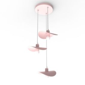 LUMICOM - PIUMA COMPO Suspension, 3X E27, max 42W, métal, rose, D.25cm