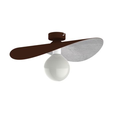 LUMICOM - PIUMA Plafonnier, 1X E27, max 42W, métal, marron corten/feuille argent, D.40cm
