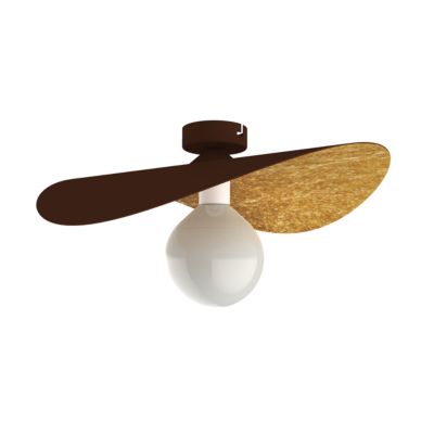 LUMICOM - PIUMA Plafonnier, 1X E27, max 42W, métal, marron corten/feuille d'or, D.40cm