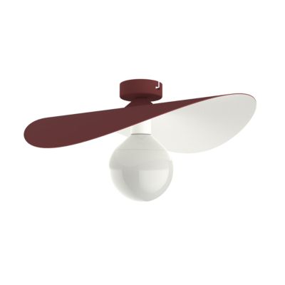 LUMICOM - PIUMA Plafonnier, 1X E27, max 42W, métal, rouge cowhide/blanc, D.40cm