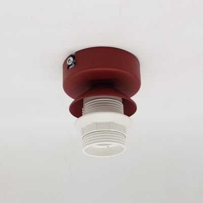 LUMICOM - PIUMA Plafonnier, 1X E27, max 42W, métal, rouge cowhide/blanc, D.40cm