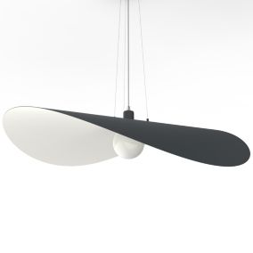 LUMICOM - PIUMA Suspension, 1X E27, max 42W, métal, anthracite blanc, D.90cm