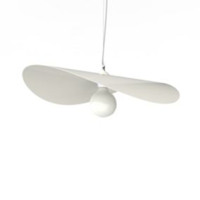 LUMICOM - PIUMA Suspension, 1X E27, max 42W, métal, blanc brillant, D.60cm