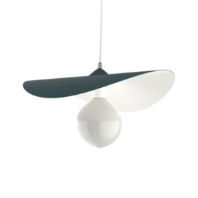 LUMICOM - PIUMA Suspension, 1X E27, max 42W, métal, bleu méditerranéen/blanc, D.40cm